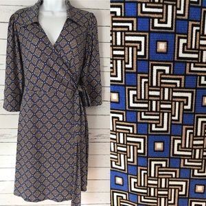 Laundry by Shelli Segal Geometric Print Wrap Dress
